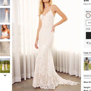 White Lace Maxi Wedding Dress